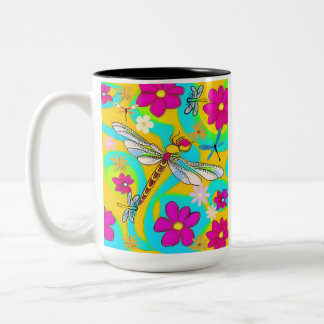 DragonFly & Blume Zweifarbige Tasse