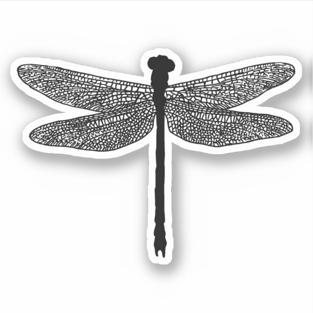 Dragonfly Bug Insect Natur Silhouette Art Aufkleber (Vorderseite)