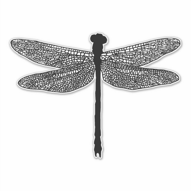 Dragonfly Bug Insect Natur Silhouette Aufkleber (Vorderseite)