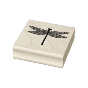 Dragonfly Bug Insect Silhouette Gummistempel