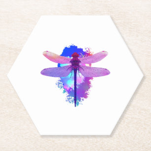 Dragonfly buntes Bild Geschenkidee Untersetzer