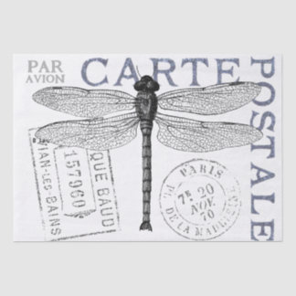Dragonfly Carte Postale Französisch Postmark Decou Seidenpapier