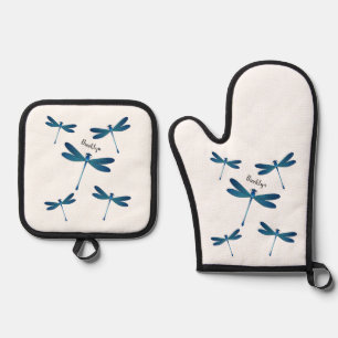 Dragonfly-Cartoon Ofenhandschuh & Topflappen-Set