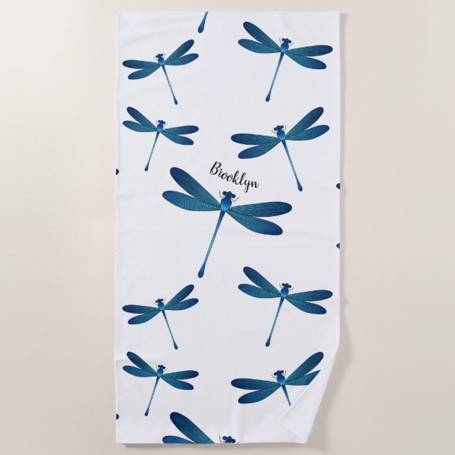 Dragonfly-Cartoon Strandtuch (Vorderseite)