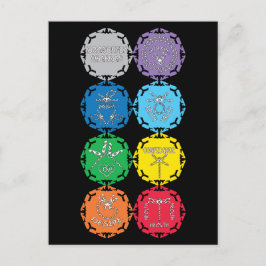 Dragonfly Chakras Design Postkarte