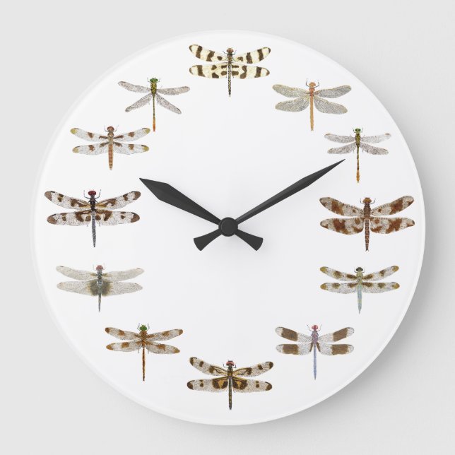Dragonfly Clock Große Wanduhr (Vorderseite)