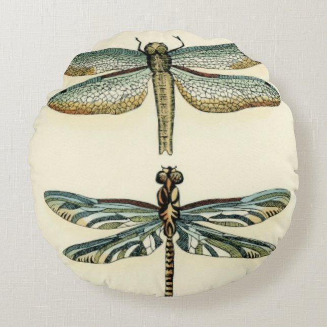 Dragonfly Collection von Chariklia Zarris Rundes Kissen (Vorderseite)