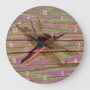 Dragonfly Colorful Große Wanduhr