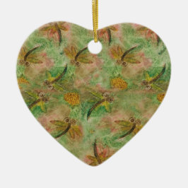 Dragonfly Cotton Candy Heart Ornament