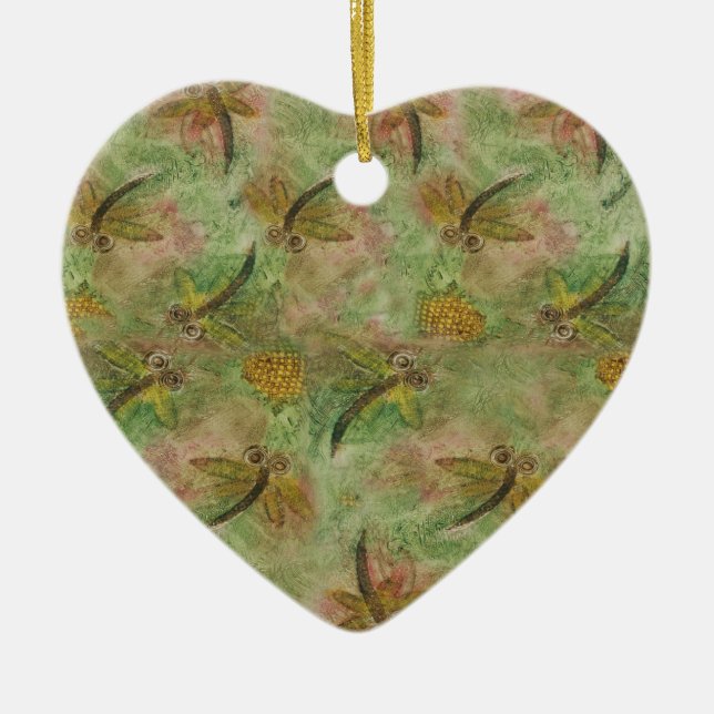 Dragonfly Cotton Candy Heart Ornament (Vorne)