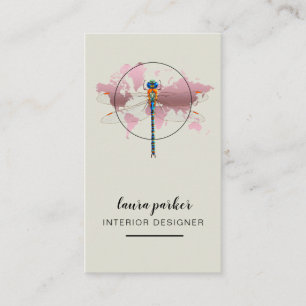 Dragonfly Creative Designer Natur Weltkarte Visitenkarte