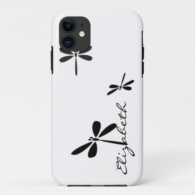 Dragonfly Custom Monogram Case-Mate iPhone Hülle (Rückseite)