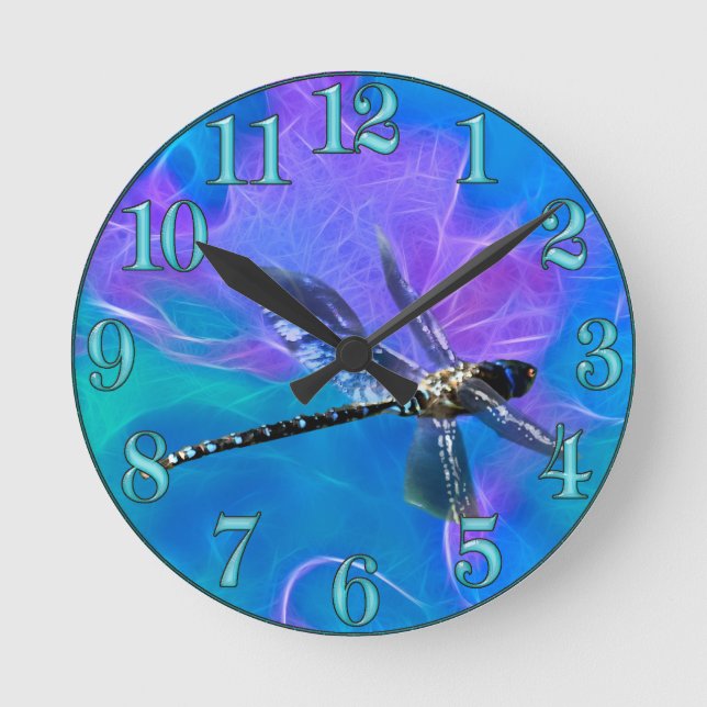 Dragonfly Damsel Fly Insekt-Liebhaber Geschenkseri Runde Wanduhr (Vorderseite)