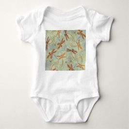 Dragonfly Dance Gold Baby Strampler