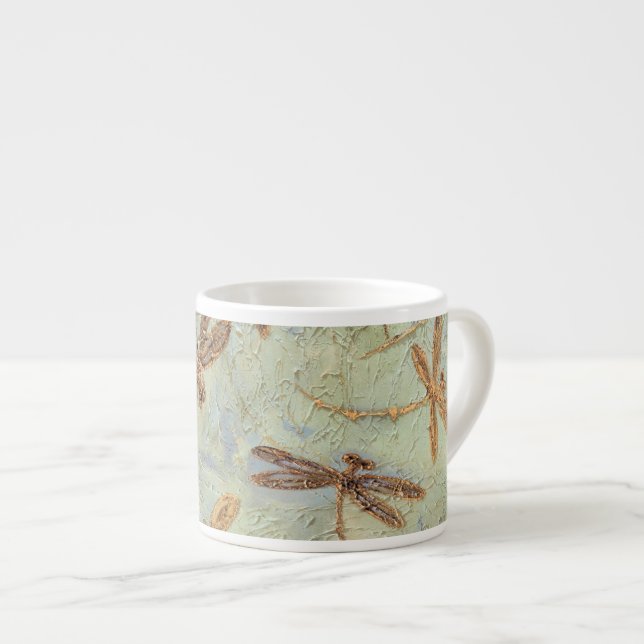 Dragonfly Dance Gold Espressotasse (Vorderseite Rechts)