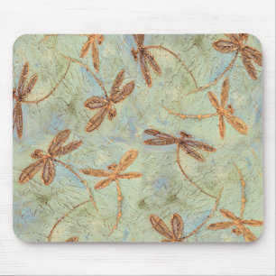 Dragonfly Dance Gold Mousepad