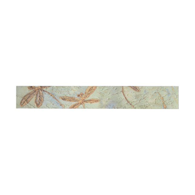 Dragonfly Dance Gold Rundum-Adressaufkleber (Person)