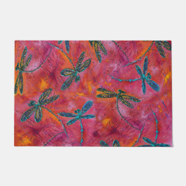 Dragonfly Dance Hot Fuchsia Door Mat Fußmatte