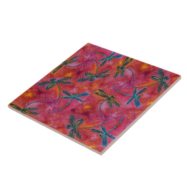 Dragonfly Dance Hot Fuchsia Fliese (Seite)