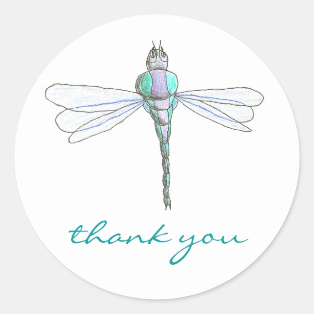 Dragonfly danke, Aufkleber (Vorderseite)