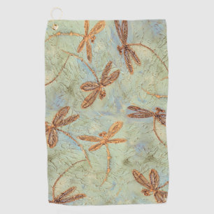 Dragonfly Ding Gold Golf Handtuch