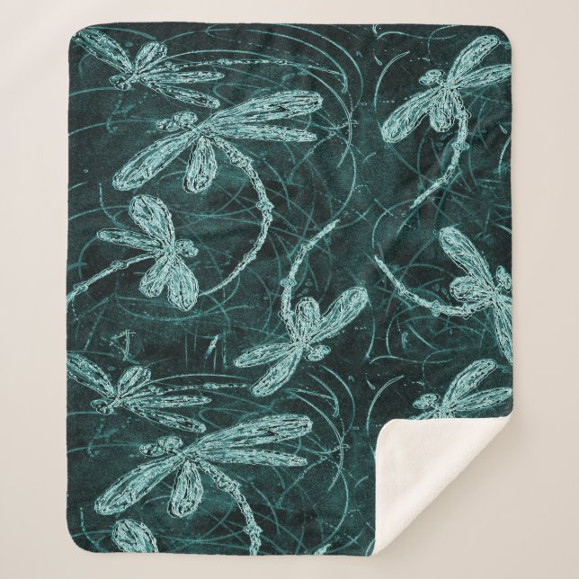 Dragonfly Disco Midnight Blue Sherpadecke (Vorderseite)