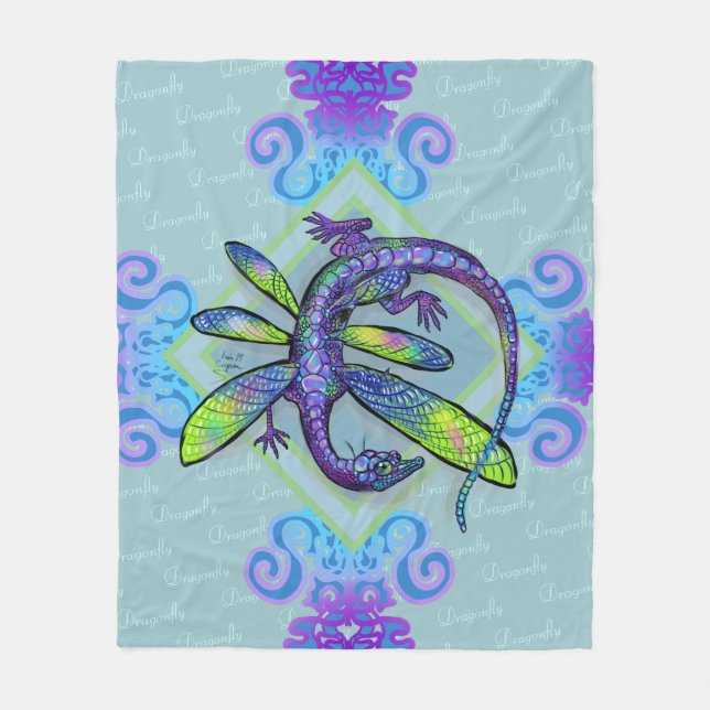 Dragonfly Dragon Fleecedecke (Vorderseite)