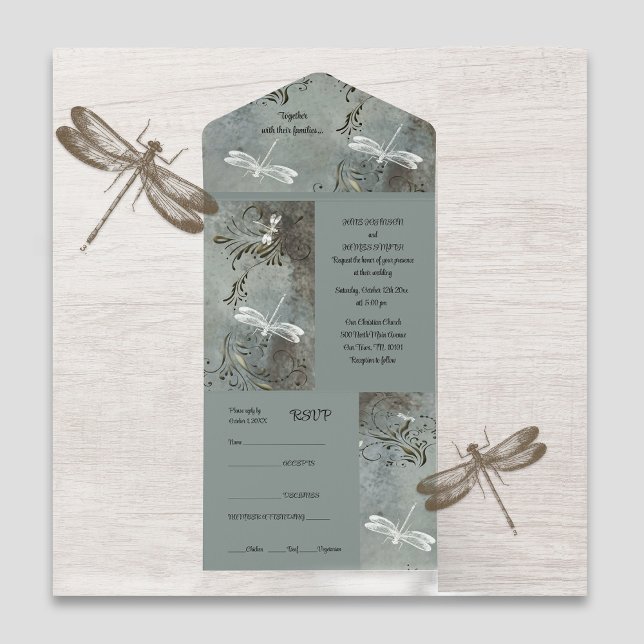 Dragonfly Dreams All in One Faire-part de mariage (Créateur téléchargé)