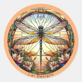 Dragonfly Dreams Runder Aufkleber
