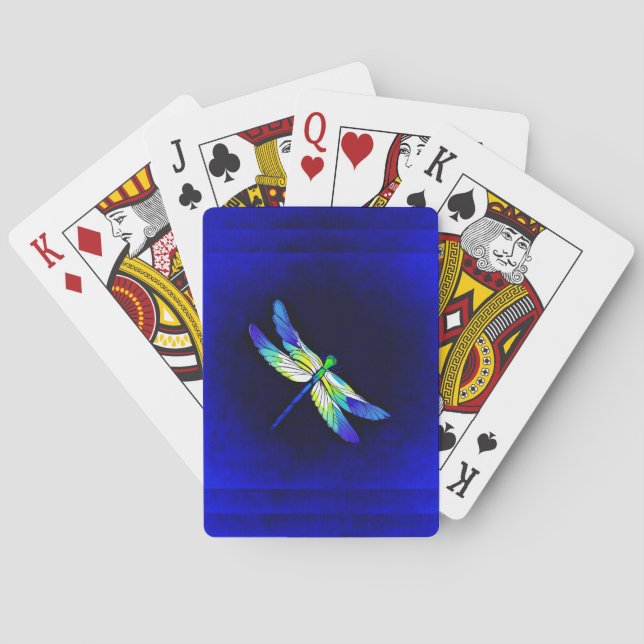 Dragonfly Electric Blue - Persönlich mit einem Nam Spielkarten (Rückseite)