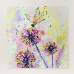 Dragonfly et Dandelions Jigsaw Puzzle