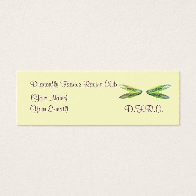 Dragonfly Fee Racing Club Visitenkarte (Vorderseite)