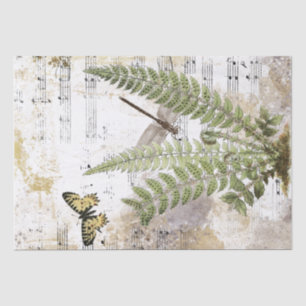 Dragonfly Fern Butterfly Musik Gold Entdeckungsrei Seidenpapier