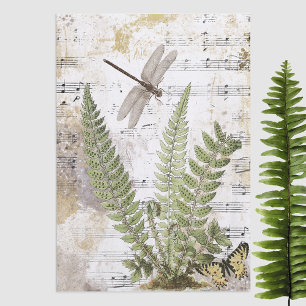 Dragonfly Fern Butterfly Musik Gold Entdeckungsrei Seidenpapier