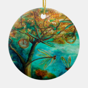 Dragonfly Flirtation Keramikornament