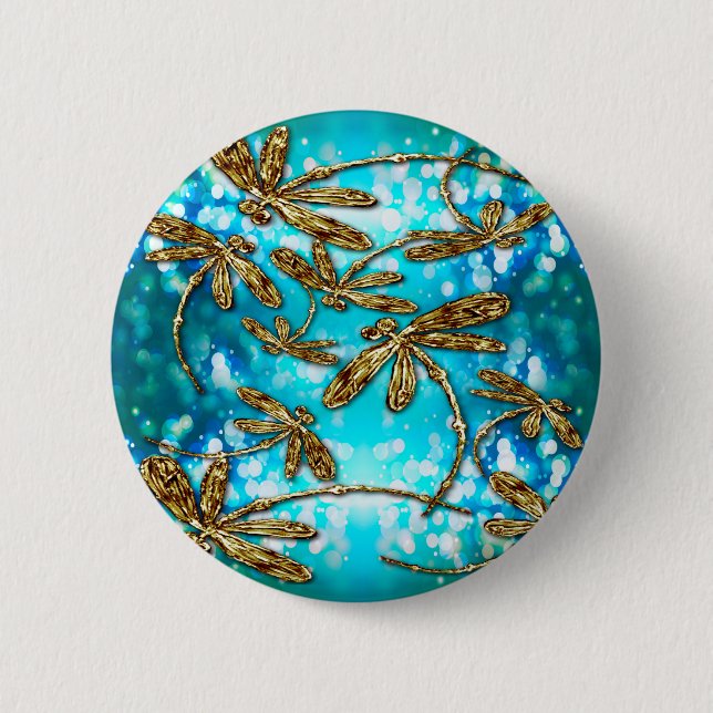Dragonfly Flit Bubbles Button (Vorderseite)