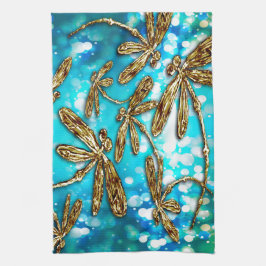 Dragonfly Flit Bubbles Geschirrtuch