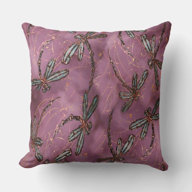 Dragonfly Flit Dusky-Rose Kissen (Vorderseite)