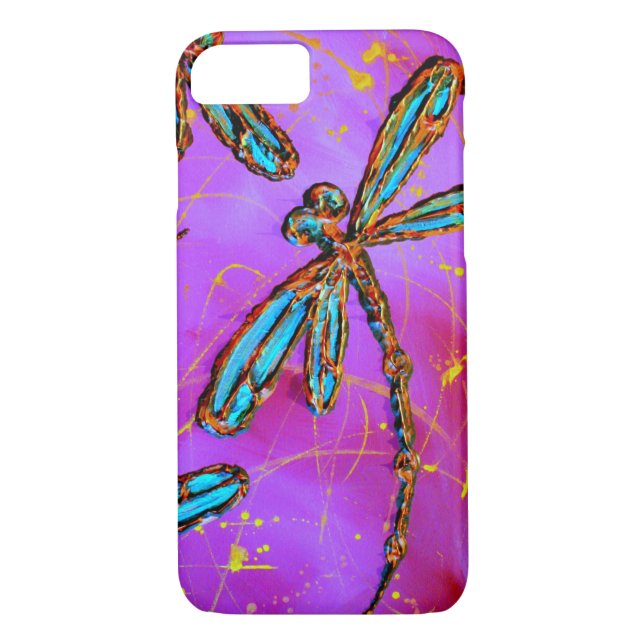 Dragonfly Flit Electric Pink Case-Mate iPhone Hülle (Rückseite)