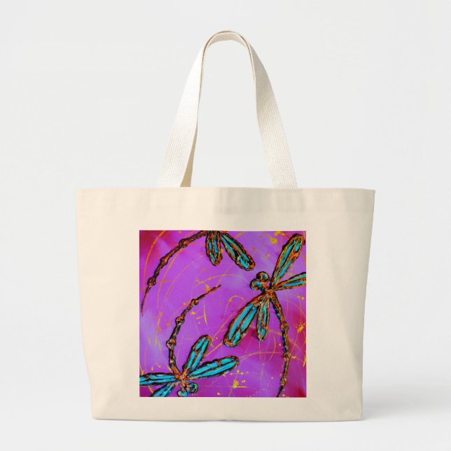 Dragonfly Flit Electric Pink Jumbo Stoffbeutel (Vorne)