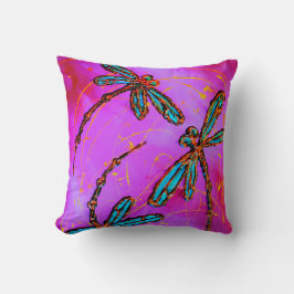 Dragonfly Flit Electric Pink Kissen