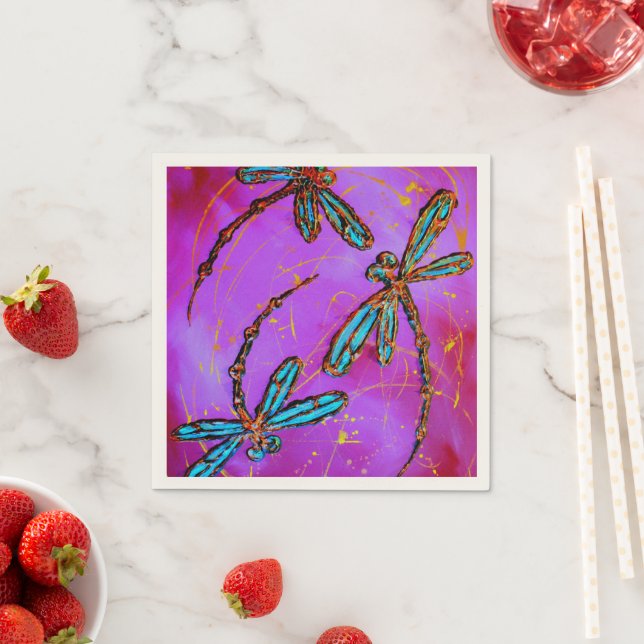 Dragonfly Flit Electric Pink Serviette (Beispiel)