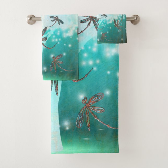 Dragonfly Flit Glow Tree Badhandtuch Set (Insitu)