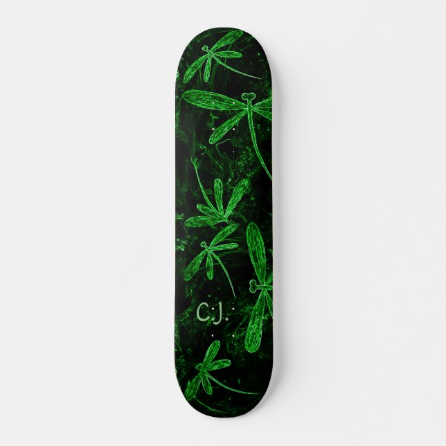 Dragonfly Flit Neon Green Skateboard Deck (Devant)