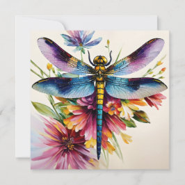 Dragonfly Floral Multicolor Art Feiertagskarte