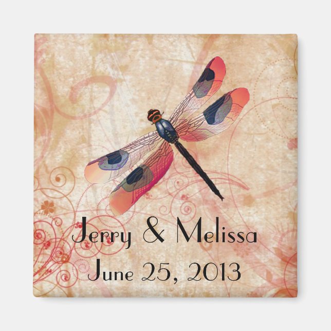 Dragonfly Flourish Wedding Favor Magnet (Devant)