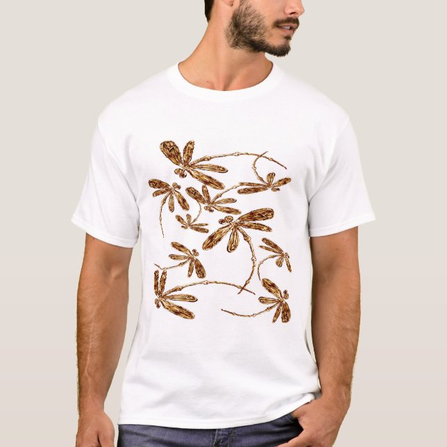 Dragonfly Frenzy Gold T-Shirt (Vorderseite)