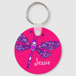 Dragonfly-Girls lila rosa Schlüsselanhänger