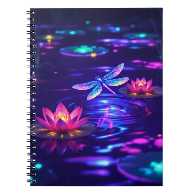 Dragonfly-Glow-Notebook | 6,5 x 8,75" Notizblock (Vorderseite)