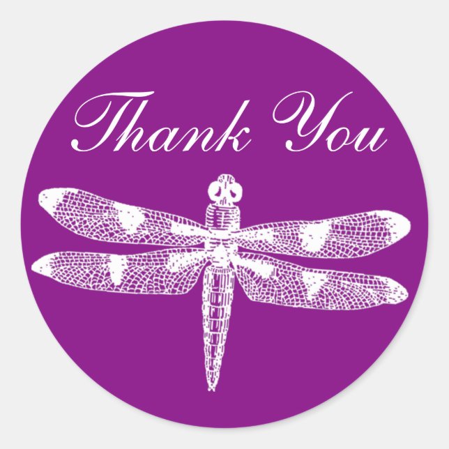Dragonfly Graphic Vielen Dank für Ihre Runde Runder Aufkleber (Vorderseite)